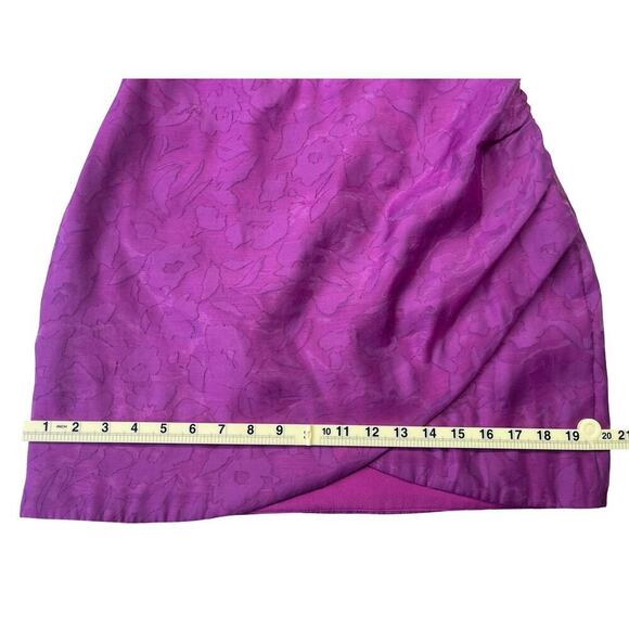 Lulus Emogene Magenta Burnout Floral One Shoulder Mini Dress - Medium - Picture 11 of 16